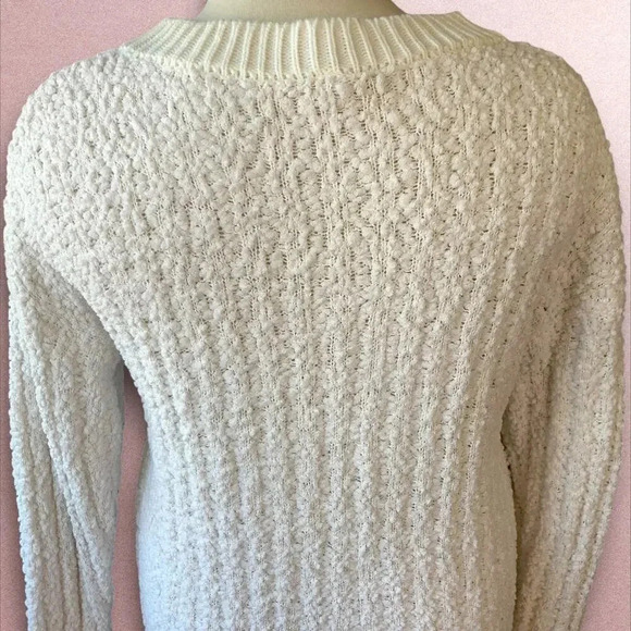 Zenana Premium Oversized Popcorn Knit Tunic Sweater Long Sleeves Size XL Ivory - Picture 11 of 16